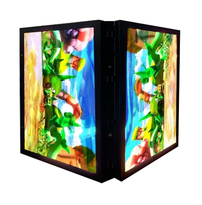 फ्रंट ओपनिंग एल्युमिनियम कैबिनेट के साथ P5 RGB LED स्क्रीन दिखाने वाले डबल साइड