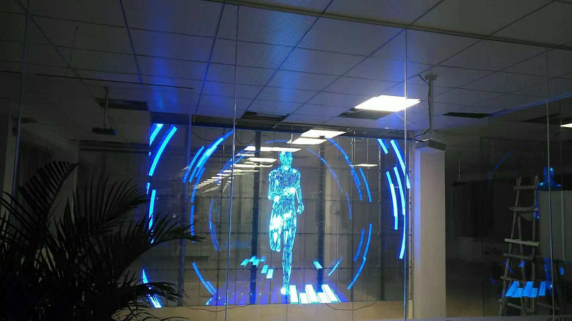 भवन सजावट के लिए 8000 डॉट्स SMD2121 पारदर्शी एलईडी विंडो डिस्प्ले Display